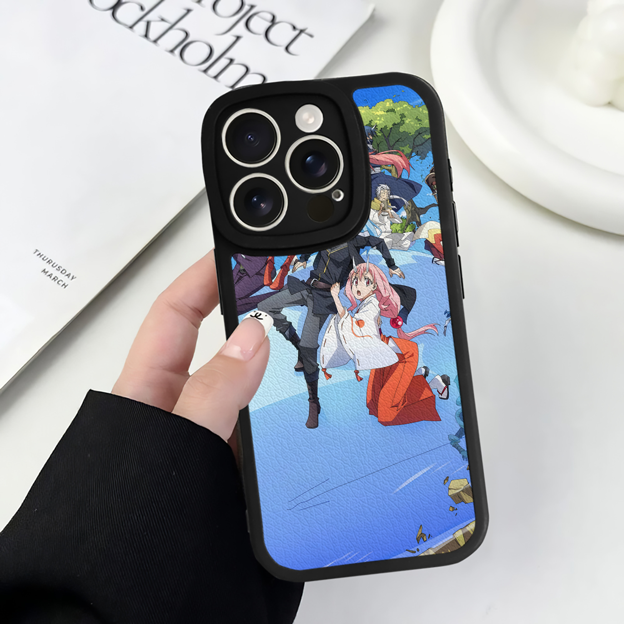 （画像用） 転スラ Regarding Reincarnated to Slime 【iPhone 16シリーズ対応】シリコンスマホケース（レザー調） 材質：シリコン